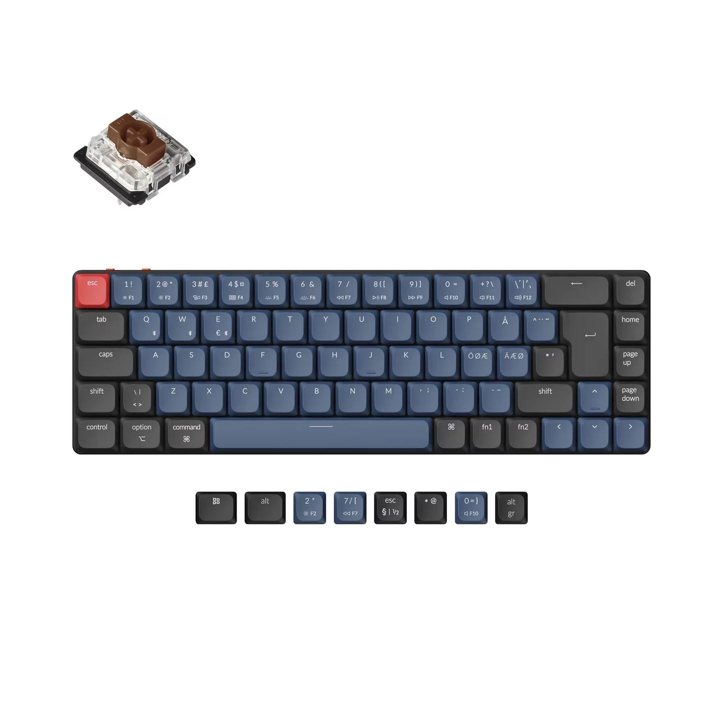 K7 Pro QMK/VIA Wireless Mechanical Keyboard ISO 65% Layout ABS Keycaps RGB Backlight Hot-Swappable Gateron Switch