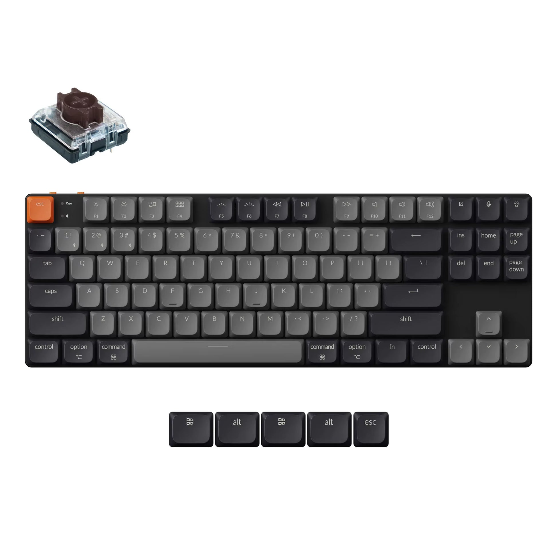 K1 Version 6 QMK Wireless Custom Mechanical Keyboard Low Profile Switch Ultra Slim Double-Shot PBT Keycap