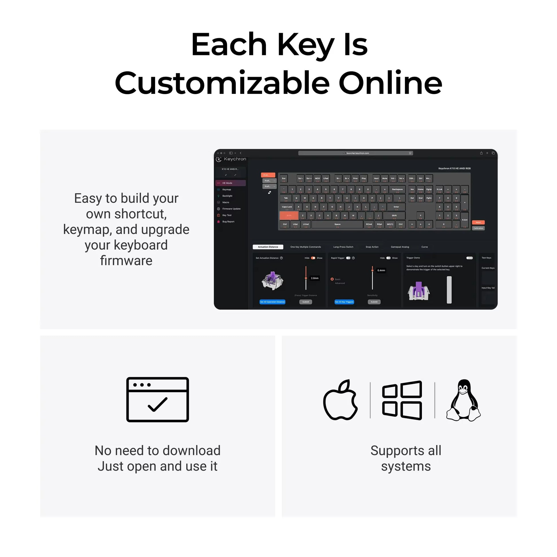 Keychron K10 HE Wireless Magnetic Switch Custom Keyboard Special Edition Full Size RGB Backlight Double-Shot PBT Keycap