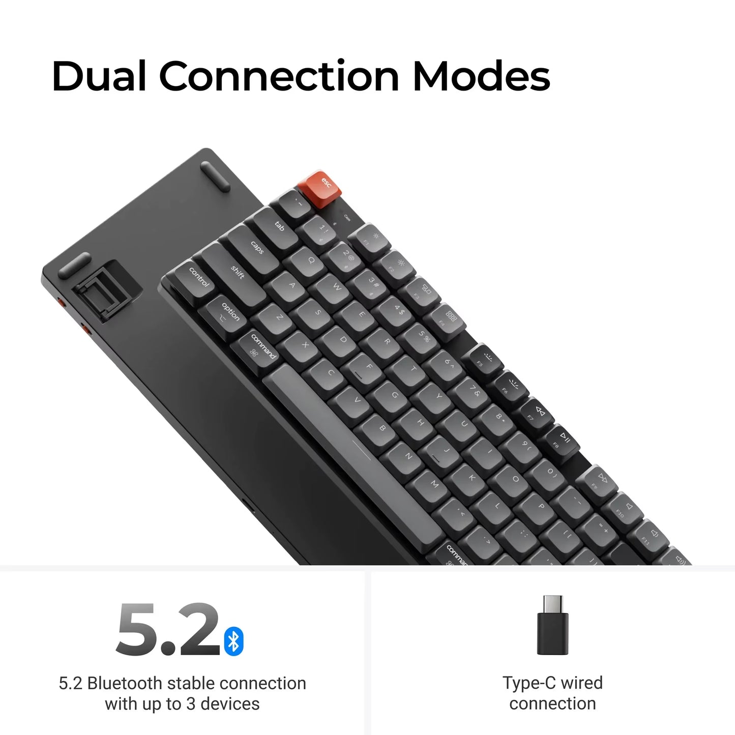 K1 Version 6 QMK Wireless Custom Mechanical Keyboard Low Profile Switch Ultra Slim Double-Shot PBT Keycap