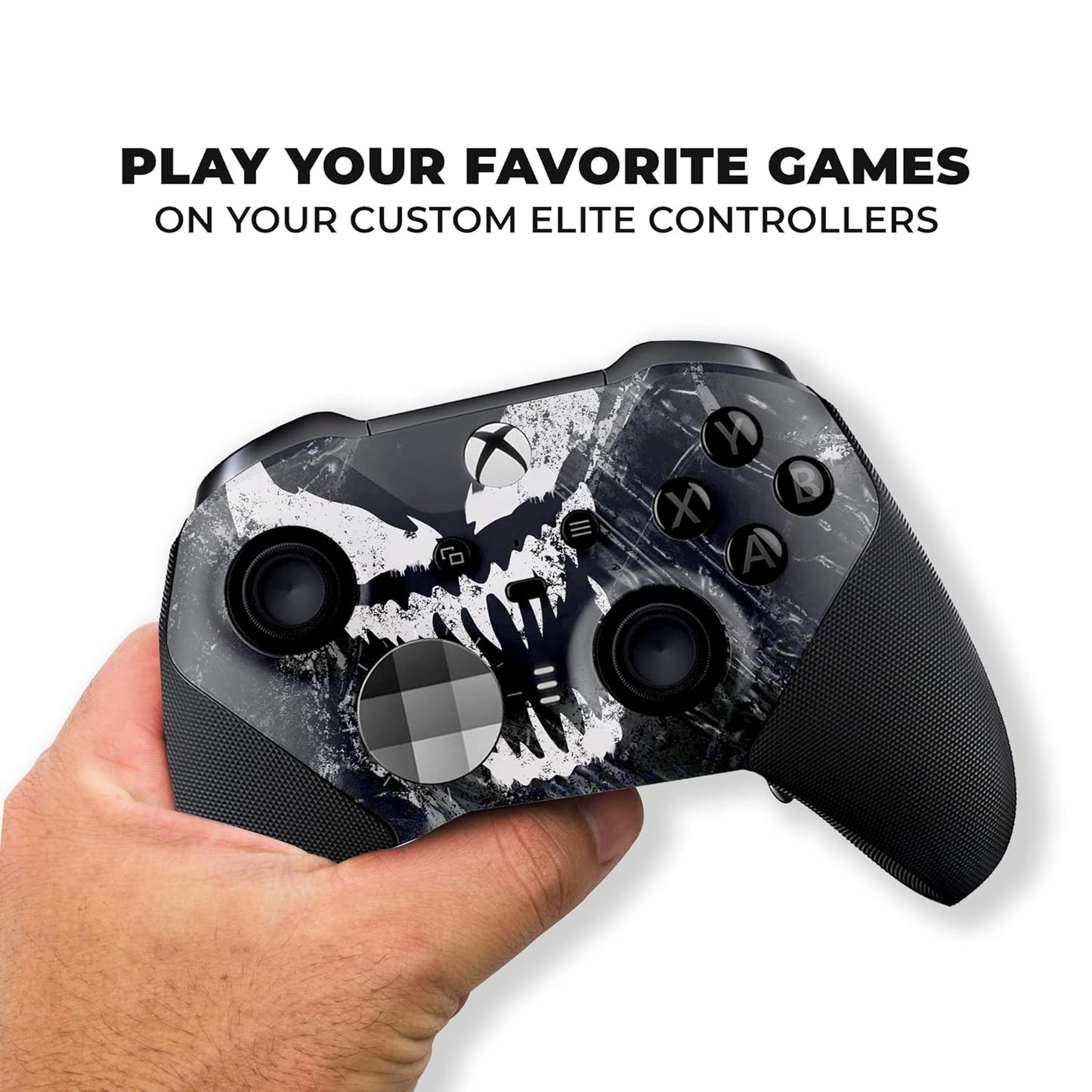 Vennom X-Box Elite Controller Series 2 Limited Edition by Dreamcontroller. Custom Elite Series 2 Controller for X-Box One/Series X/S. Made with Advanced Hydro-Dip Paint Technology (Not Just a Skin)